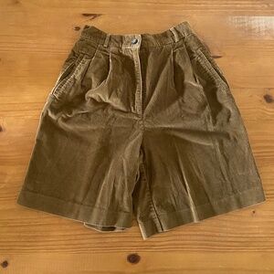 Talbots, Vintage, Pleated Short, Corduroy, Size 6, Light Brown, Wide Leg